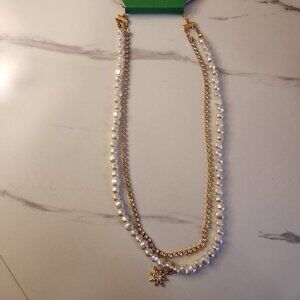 A New Day Faux Pearl and Rhinestone Layered Necklace